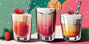 Bebidas veraniegas en vasos festivos