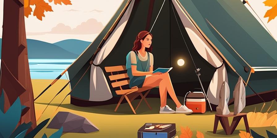 Camper disfrutando de la música rodeado de tiendas de campaña en un camping