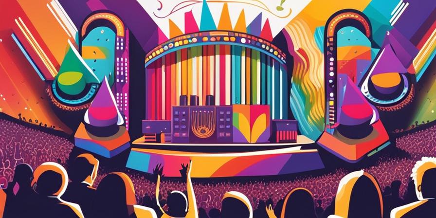 Desodorantes coloridos en un festival de música