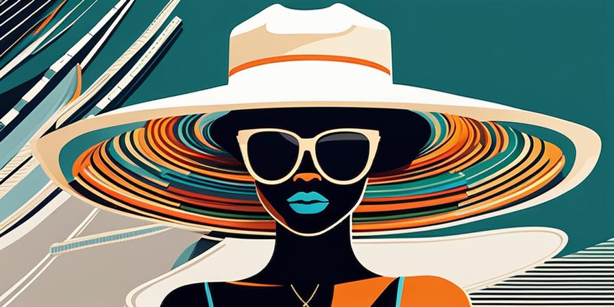 Mujer con sombrero y gafas de sol disfrutando de festival de música al aire libre
