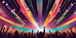 Multitud bailando en festival de música electrónica